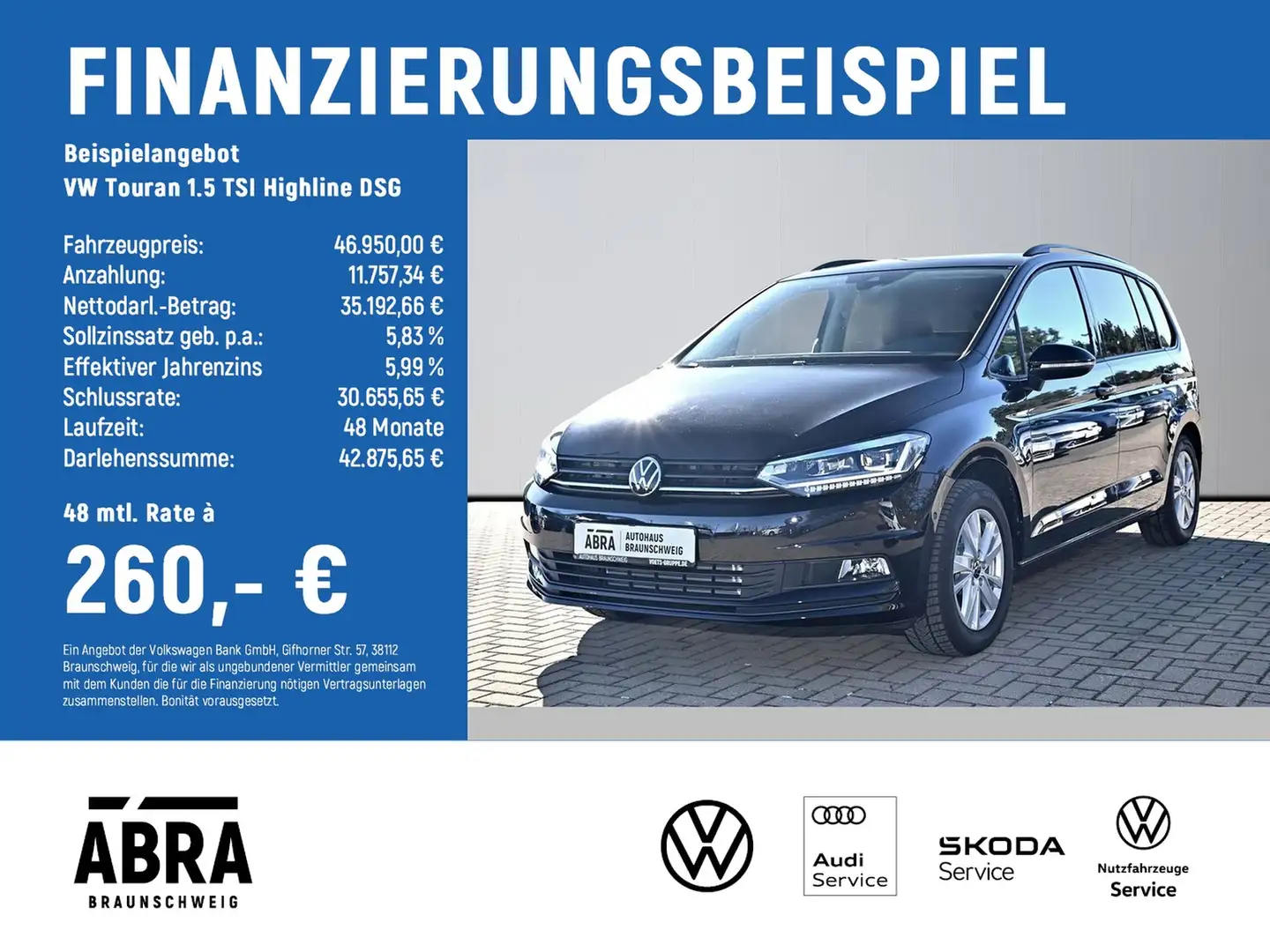 Volkswagen Touran 1.5 TSI Highline DSG TAGESZULASSUNG Schwarz - 2