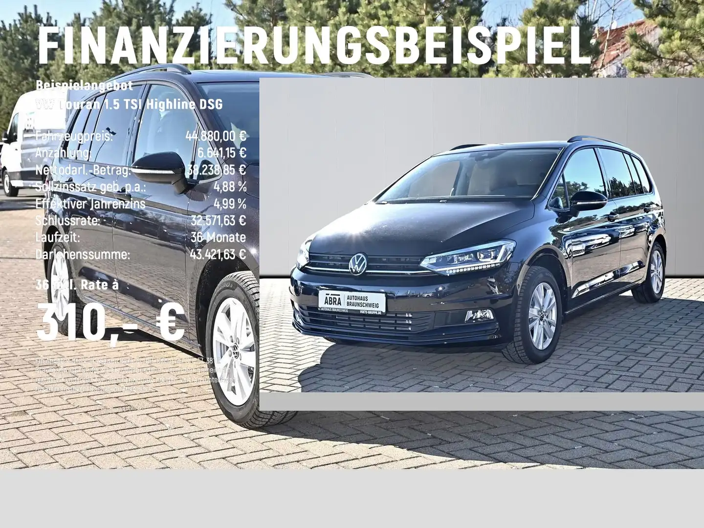 Volkswagen Touran 1.5 TSI Highline DSG LED+PANO+ACC+NAVI Noir - 2