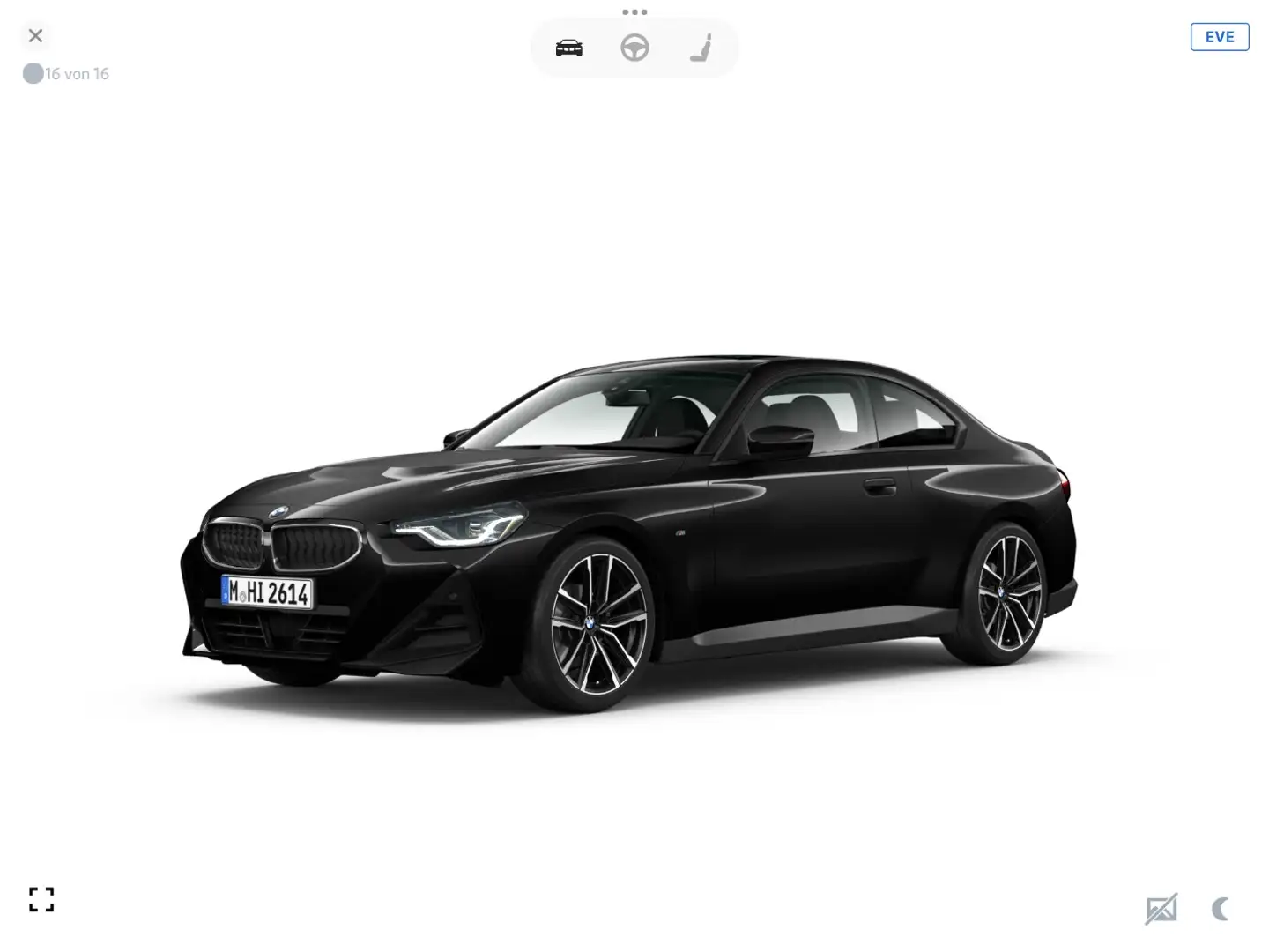 BMW 220 i Coupé M Sport NaviProf.*Parkassist*Glasdach Schwarz - 1