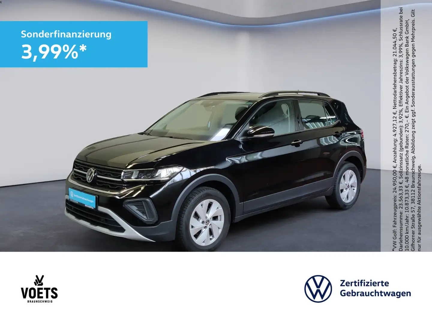 Volkswagen T-Cross Life 1.0 TSI LED+App-Connect+ACC Schwarz - 1
