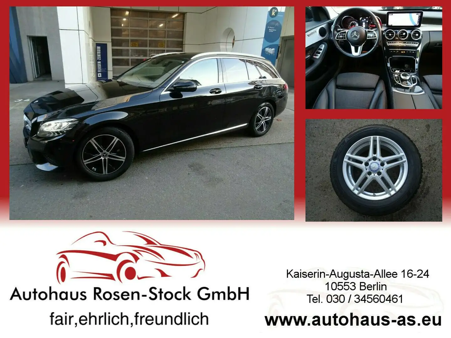 Mercedes-Benz C 220 T Diesel Avantg,9G-Tronic,AHK,LED,ACC,Navig Zwart - 1