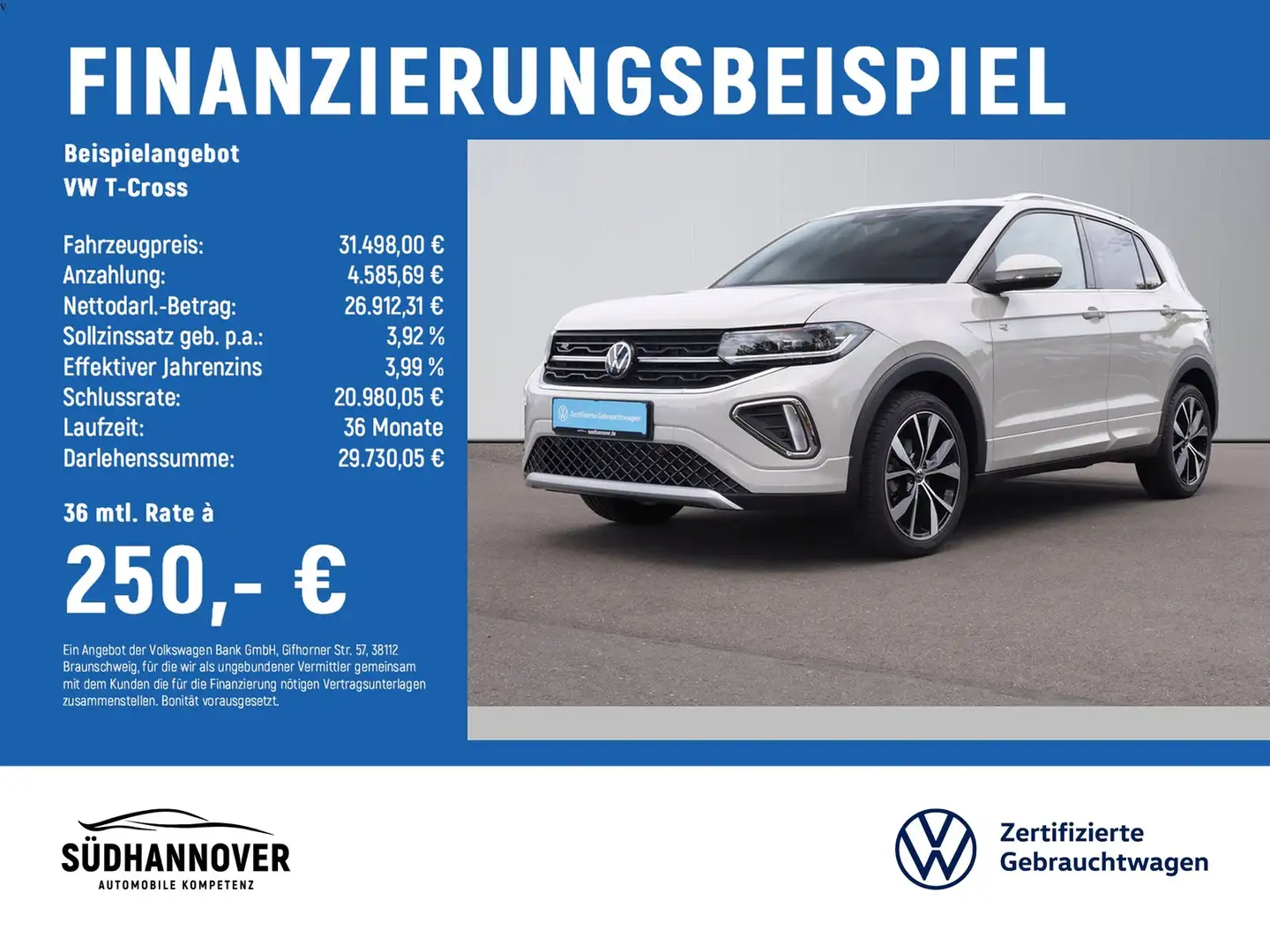 Volkswagen T-Cross R-Line 1.5 TSI DSG AHK+NAVI+LED+SHZ+PDC Grau - 2