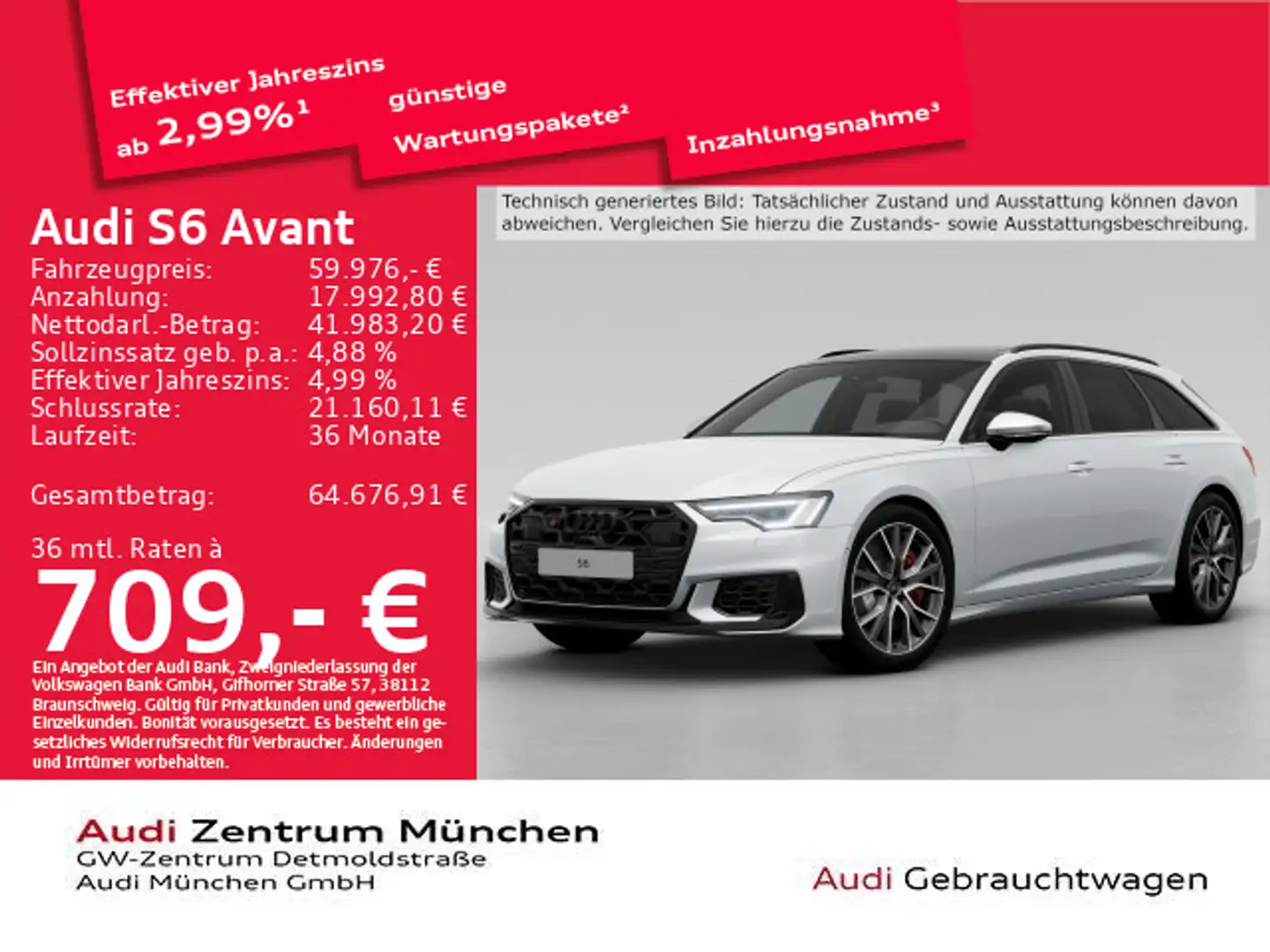 Audi S6 TDI tiptronic Pano/LuftFed/B&O Weiß - 1