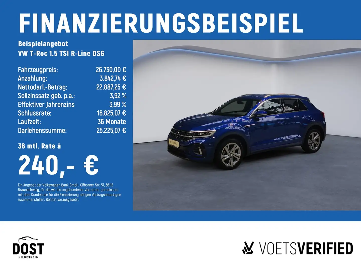 Volkswagen T-Roc 1.5 TSI R-Line DSG KAMERA+MATRIX LED+NAVI Blau - 2