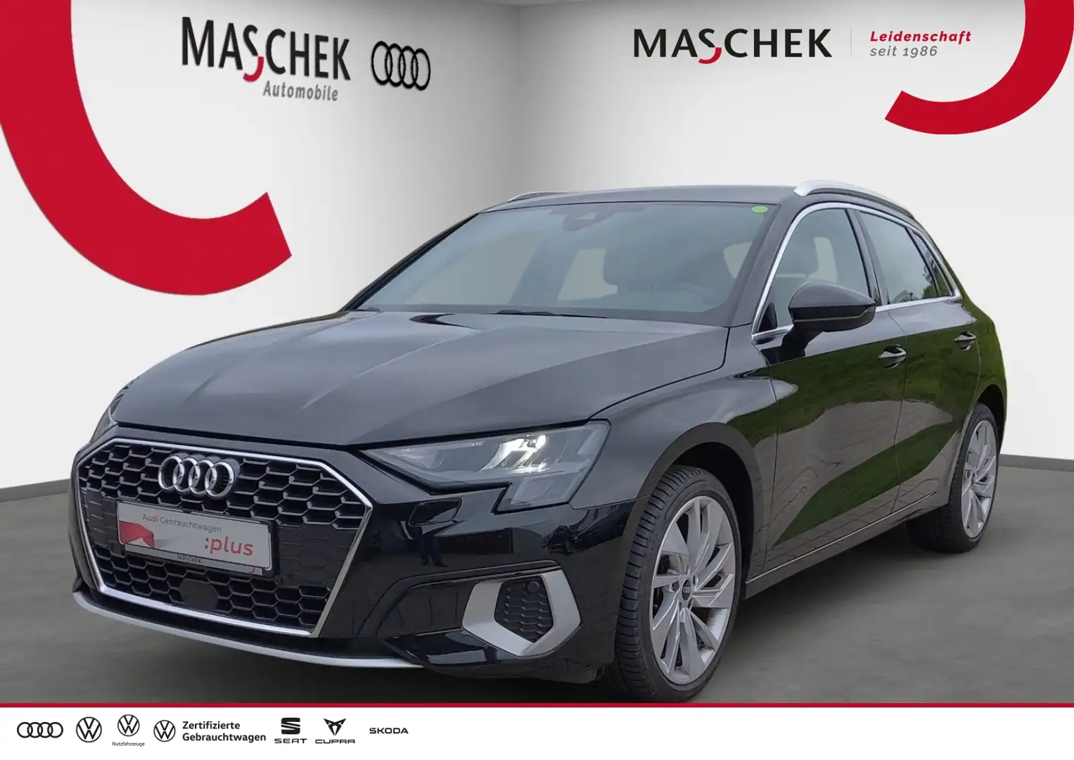Audi A3 Sportback 30 TFSI S tronic Navi ACC Sitzh Ambiente Zwart - 1