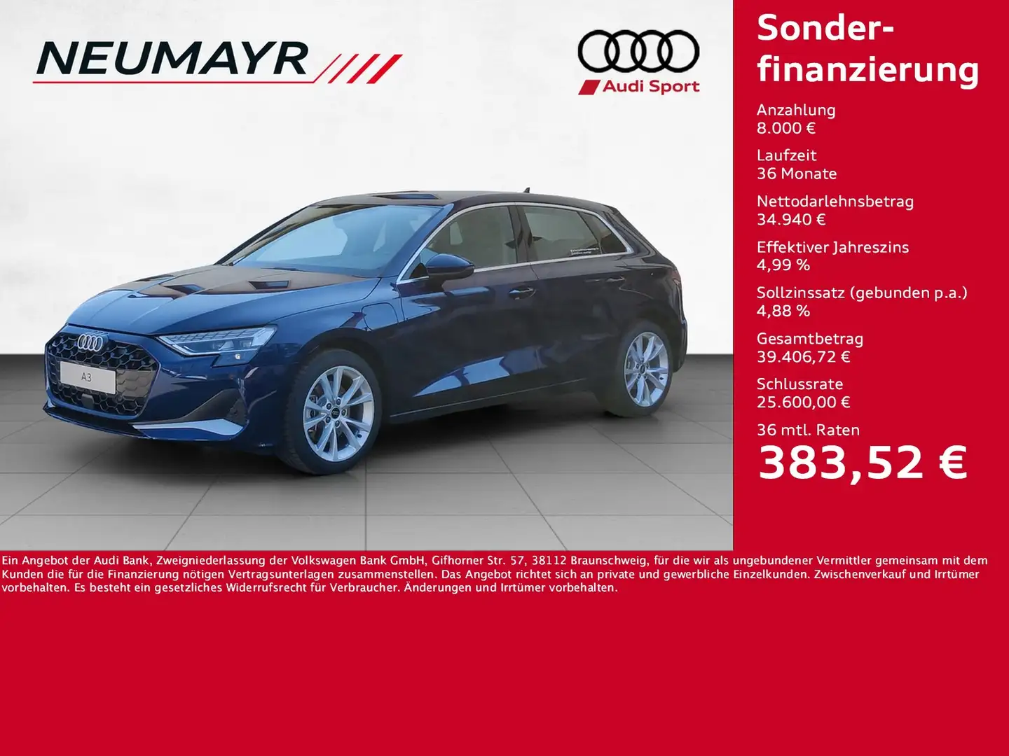 Audi A3 Sportback 40 TFSIe advanced Assistenzpaket Bleu - 1