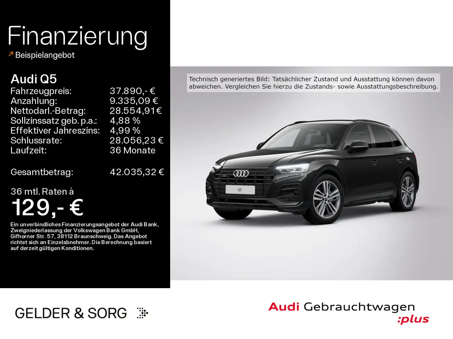 Audi Q5 40 TDI qu. S line AHK*Matrix*Virtual*Sound Schwarz - 1