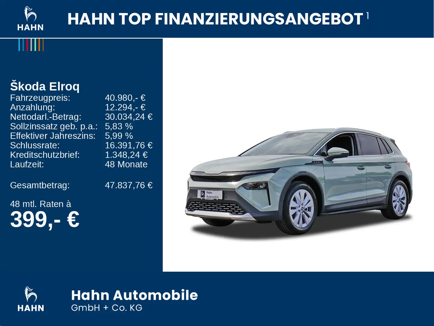 Skoda Elroq 85 286PS Clever AHK Wärmep Navi ACC Grün - 2