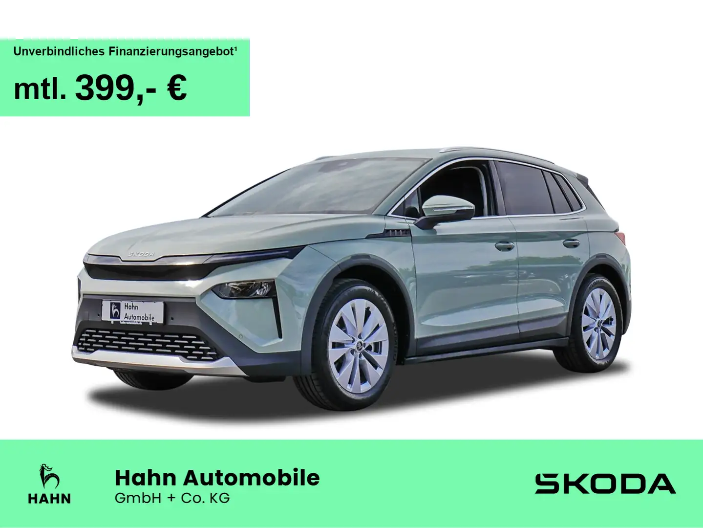 Skoda Elroq 85 286PS Clever AHK Wärmep Navi ACC Grün - 1
