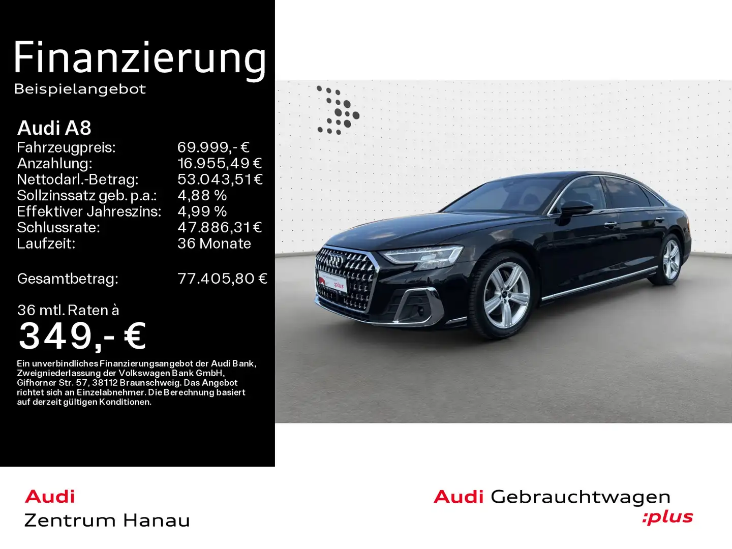 Audi A8 L 50 TDI quattro*NAVI-PLUS*HUD*LEDER*PANO*STH Schwarz - 1