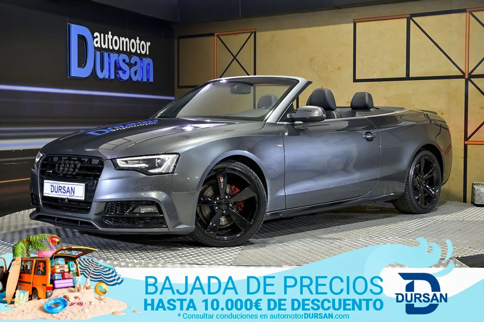 Audi A5 Cabrio 2.0TDI S line edition quattro 190 Gris - 1