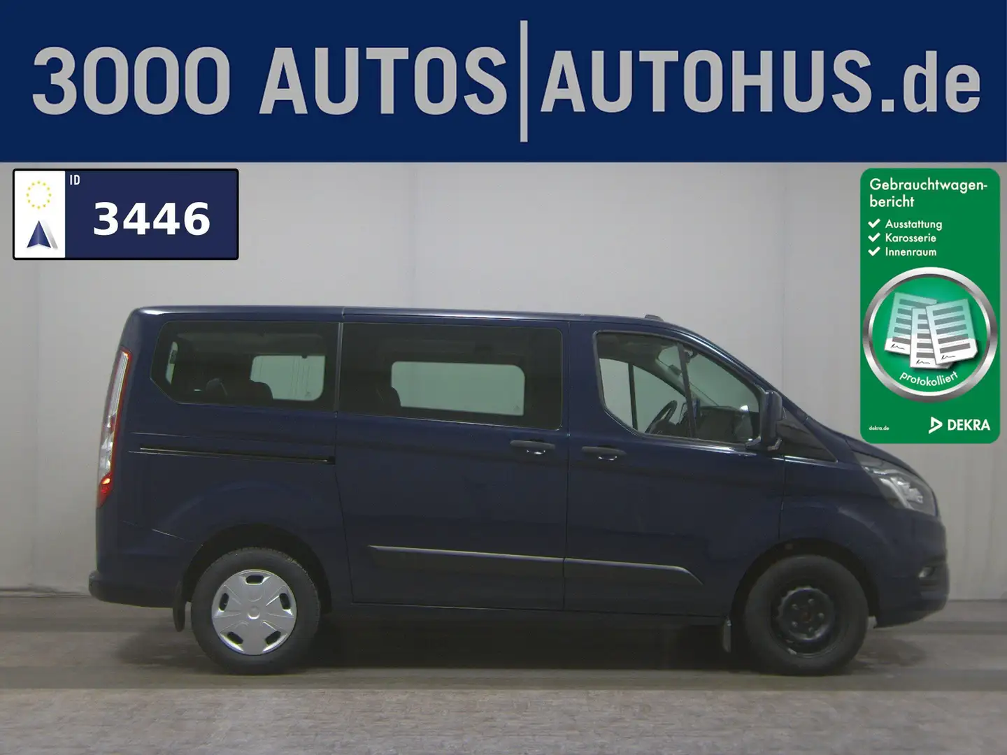 Ford Transit Custom 2.0 EB Trend L1 8-Sitze Navi PDC Blau - 1