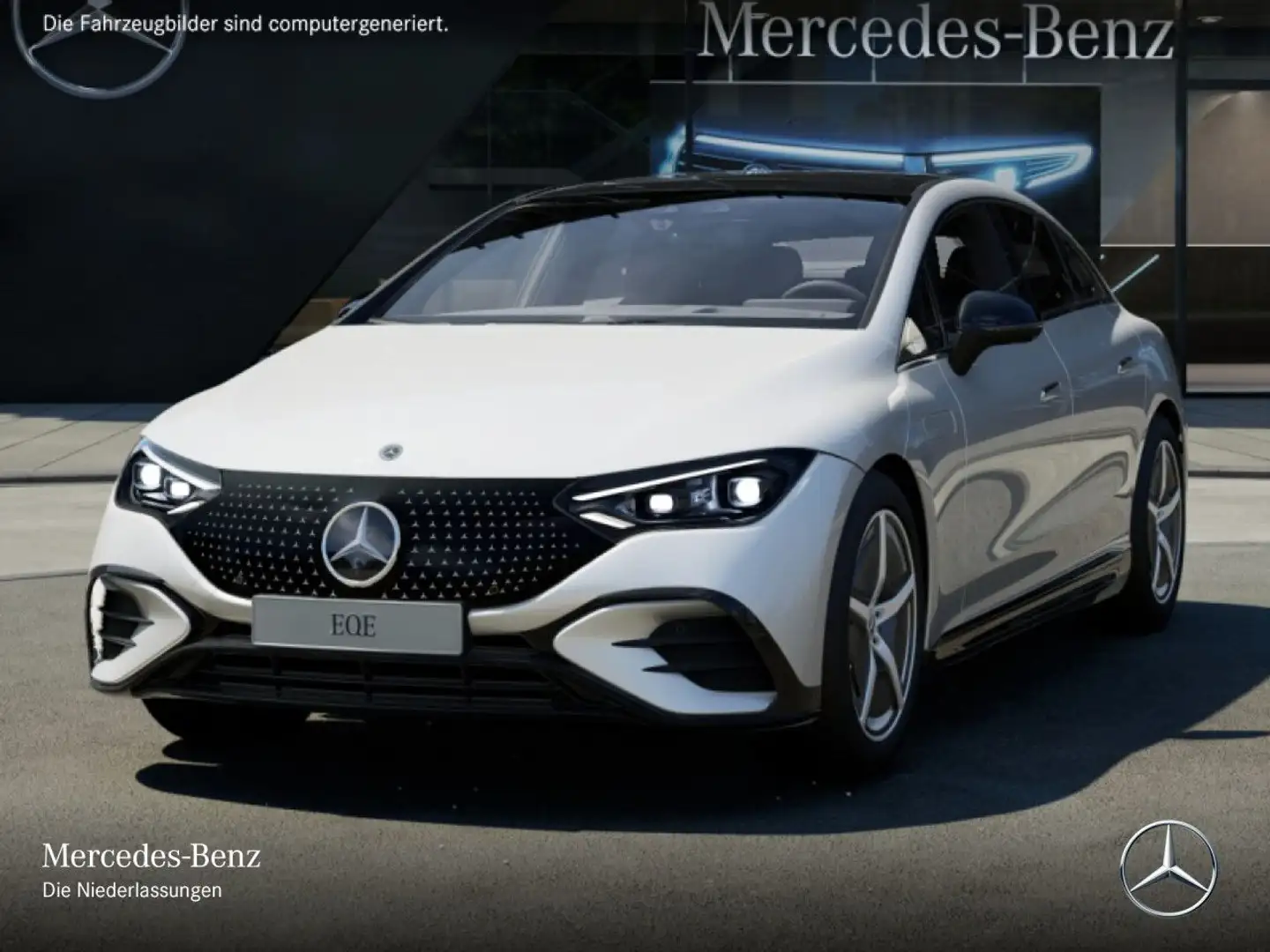 Mercedes-Benz EQE 300 AMG Fahrass Pano Burmester Distr+ HUD PTS Weiß - 2