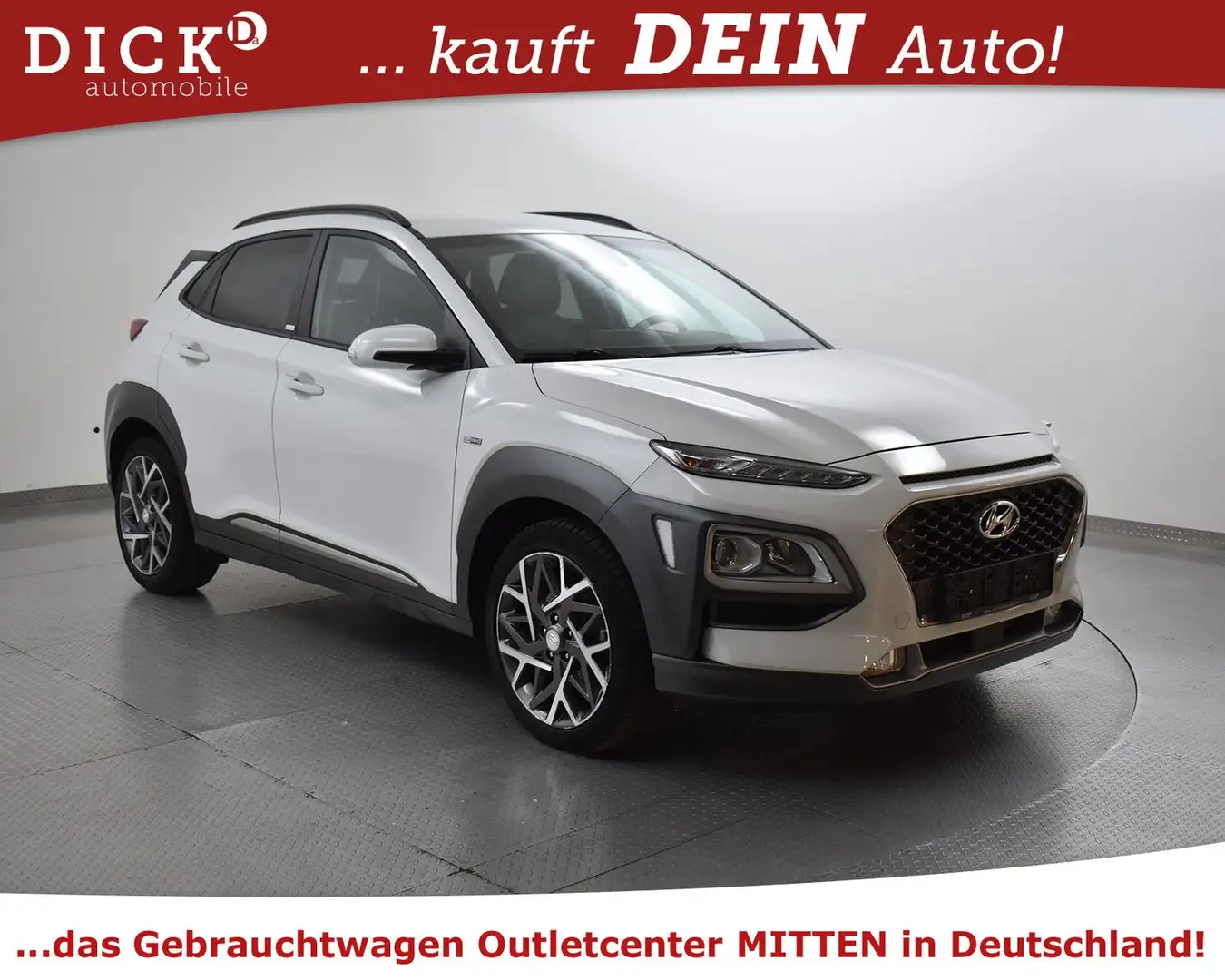 Hyundai KONA 1.6 DCT Hyb Style NAVI+KAM+LEDER+SHZ+KRELL+ Weiß - 1