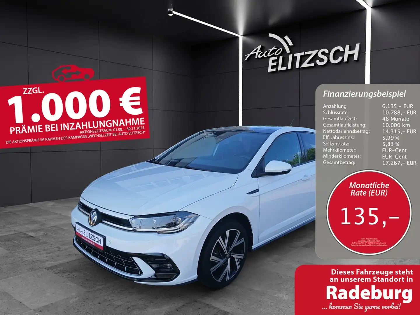 Volkswagen Polo TSI R-Line Matrix Pano ACC PDC SH 17" Weiß - 1