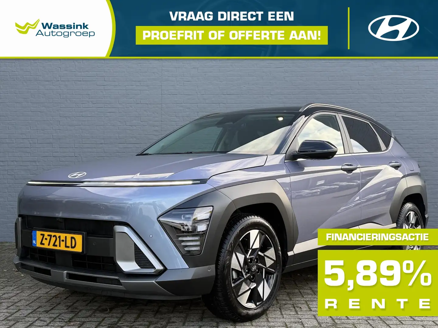 Hyundai KONA 1.6 GDI HEV 141pk DCT Premium | All Season Banden Bleu - 1