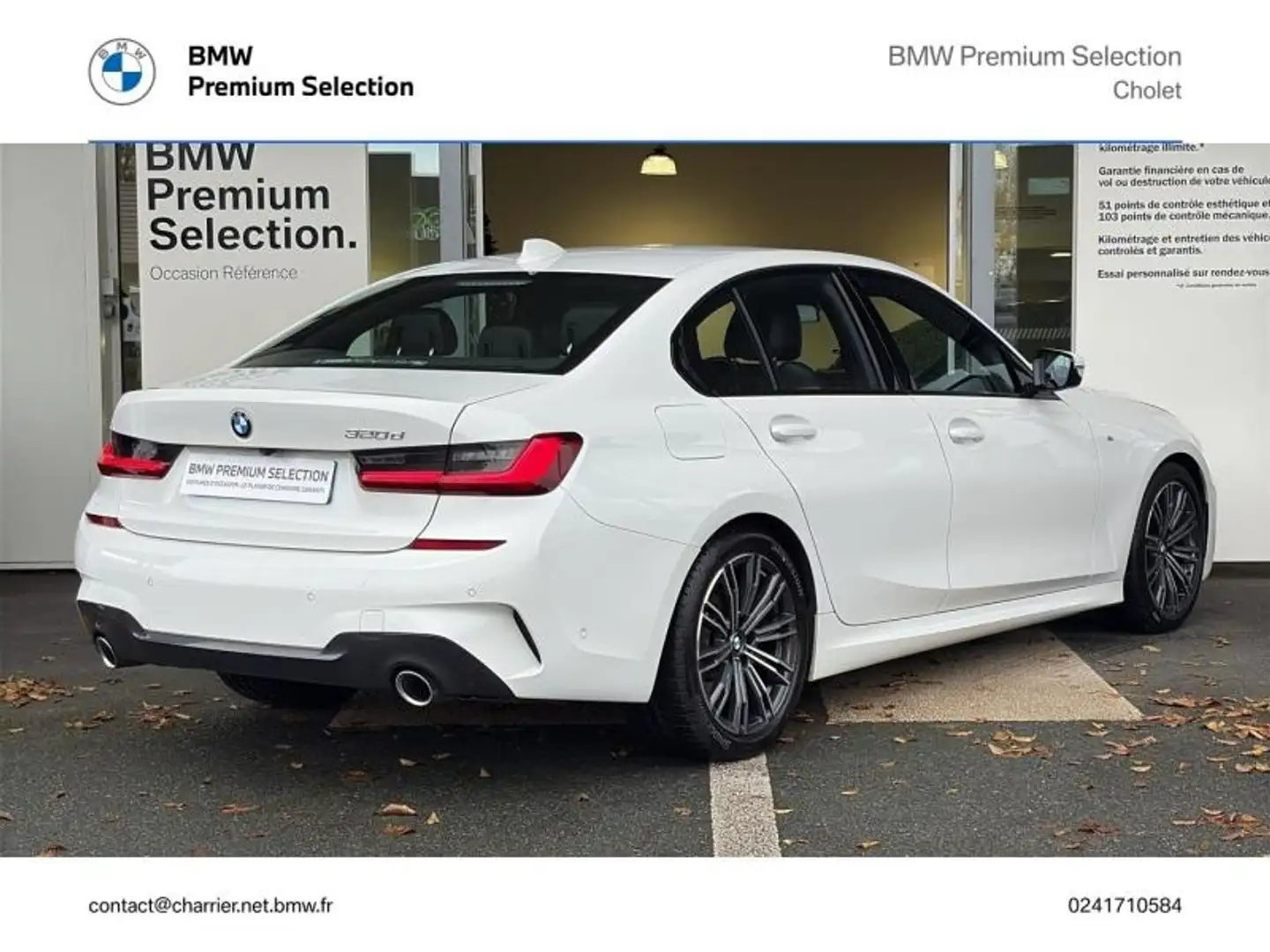 BMW 320 320dA MH 190ch M Sport Blanc - 2