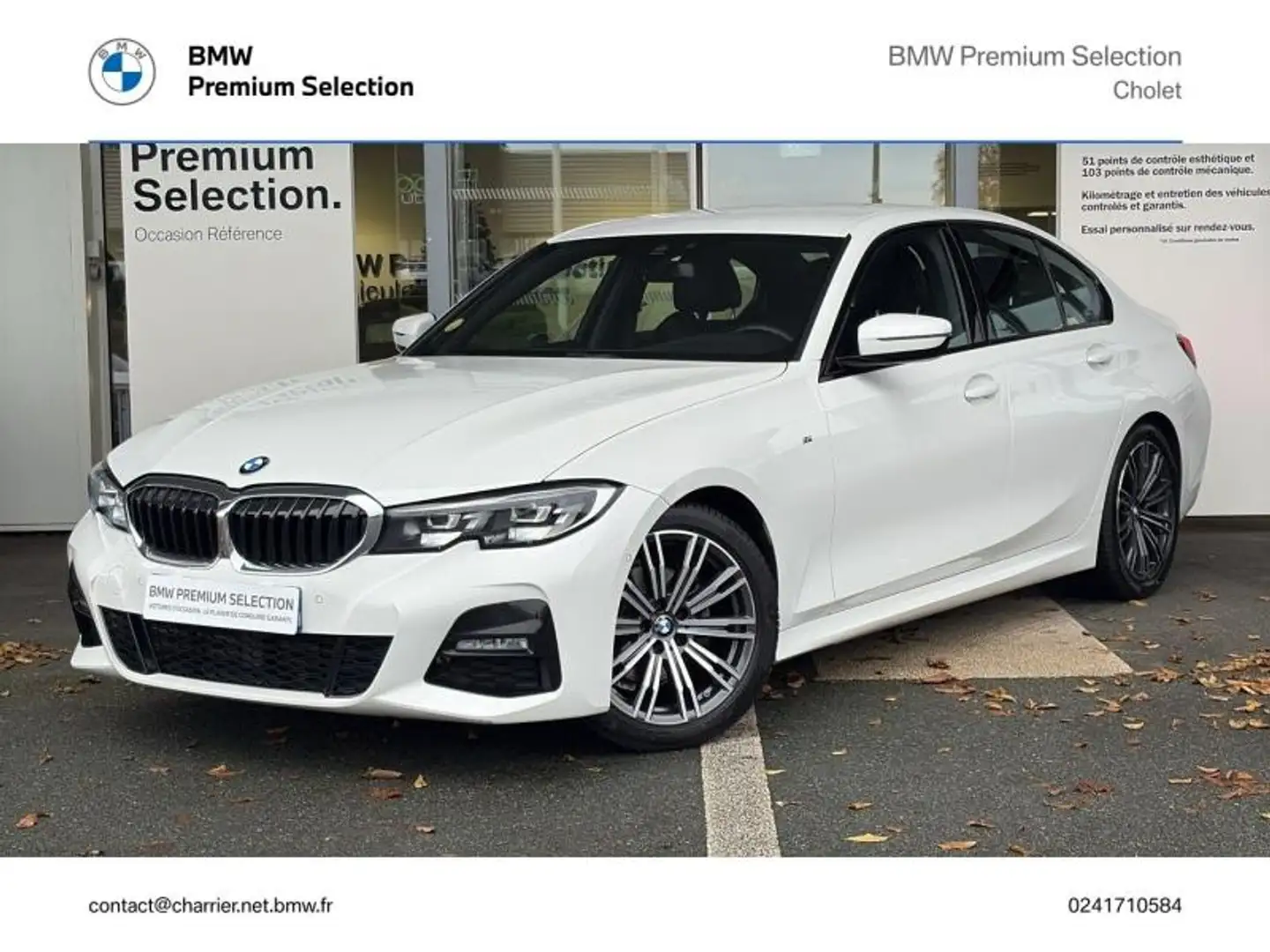 BMW 320 320dA MH 190ch M Sport Blanc - 1