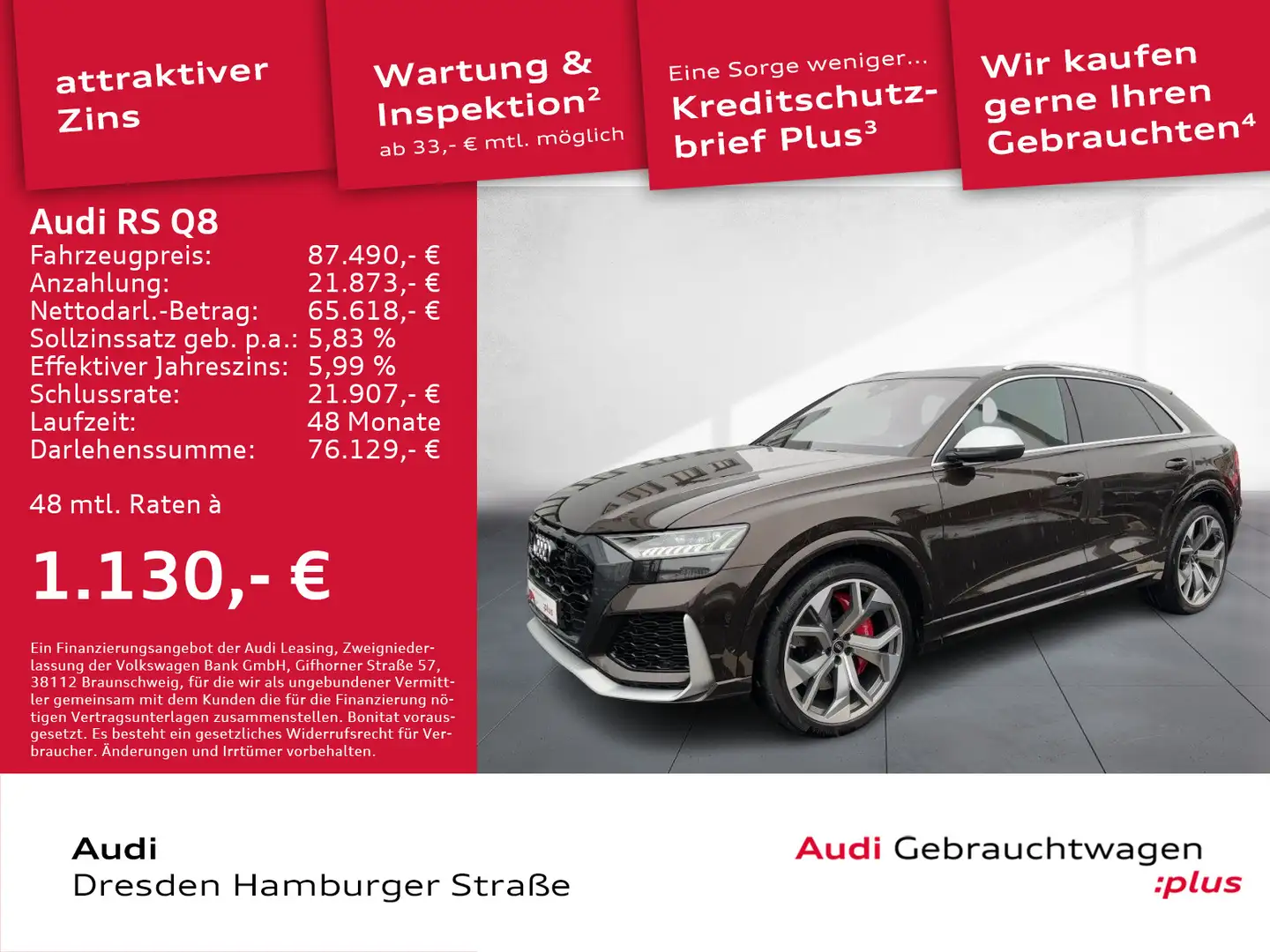 Audi RS Q8 4.0 TFSI quattro Matrix Standhz. B&O Pano Siyah - 1