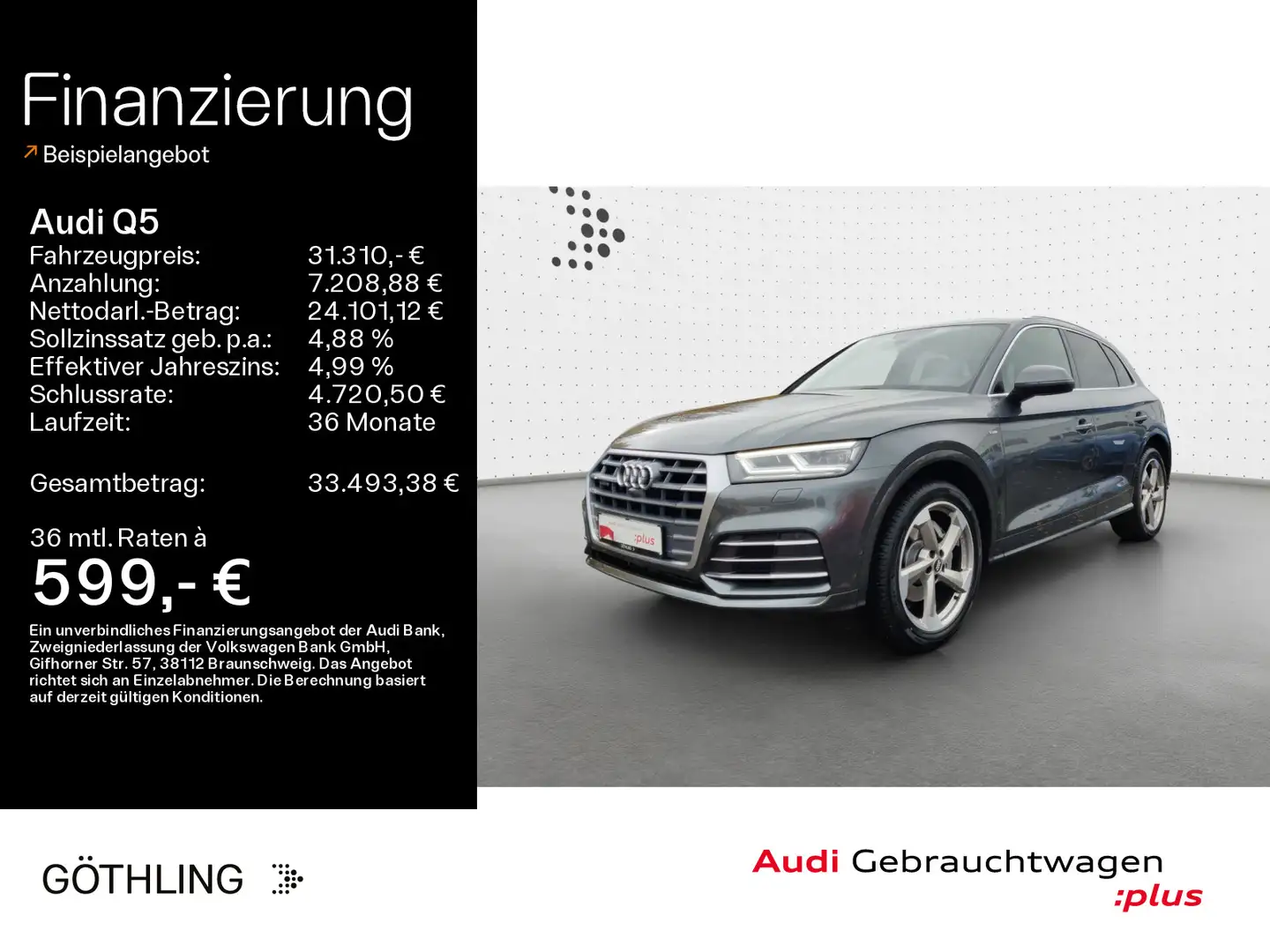 Audi Q5 2.0 TFSI qu 2x S line S tro*Air*Pano*LED*Virt Grau - 1