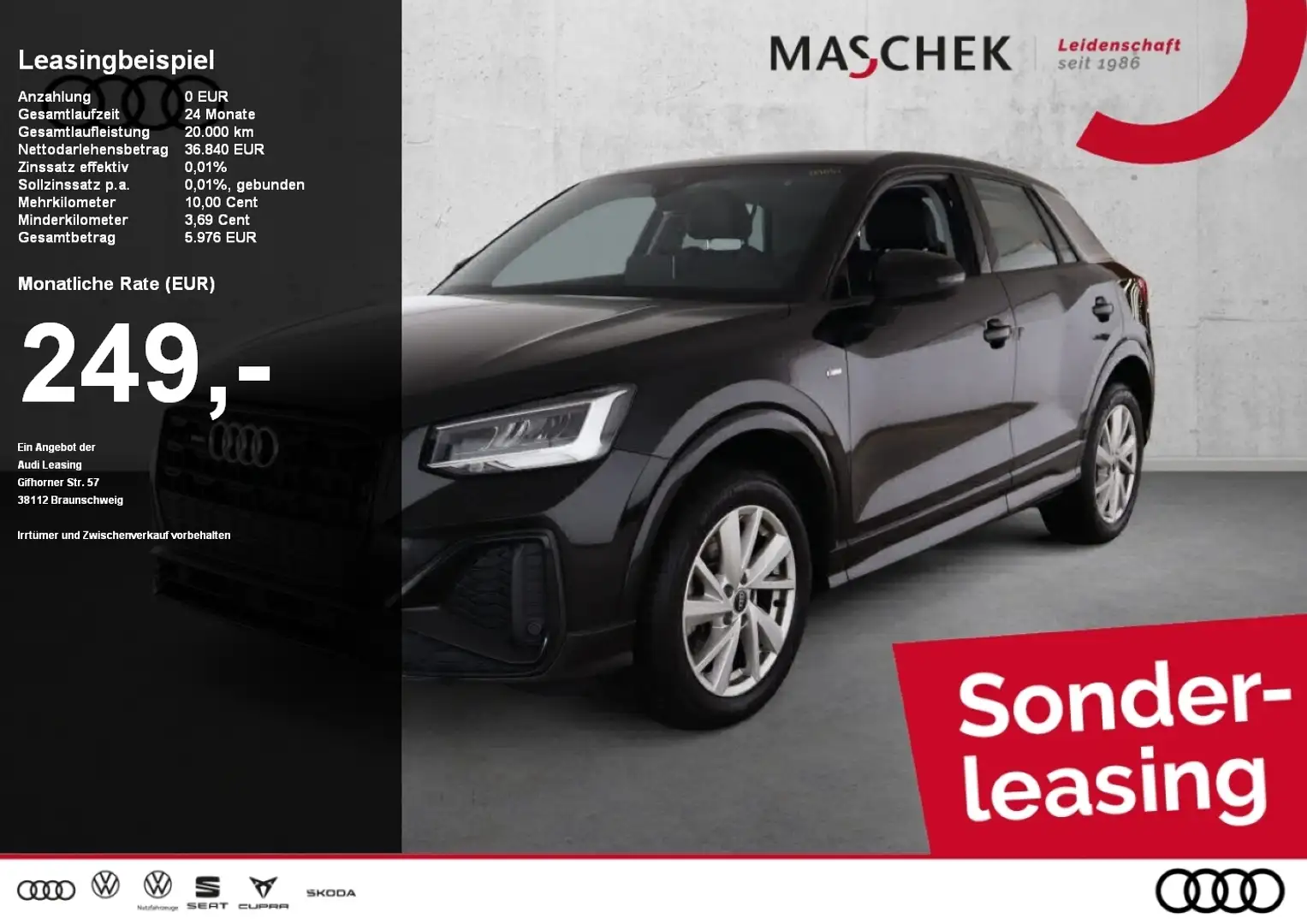 Audi Q2 S line 40 TFSI quat BlackEd Kamera Sitzh. ACC Navi Zwart - 1
