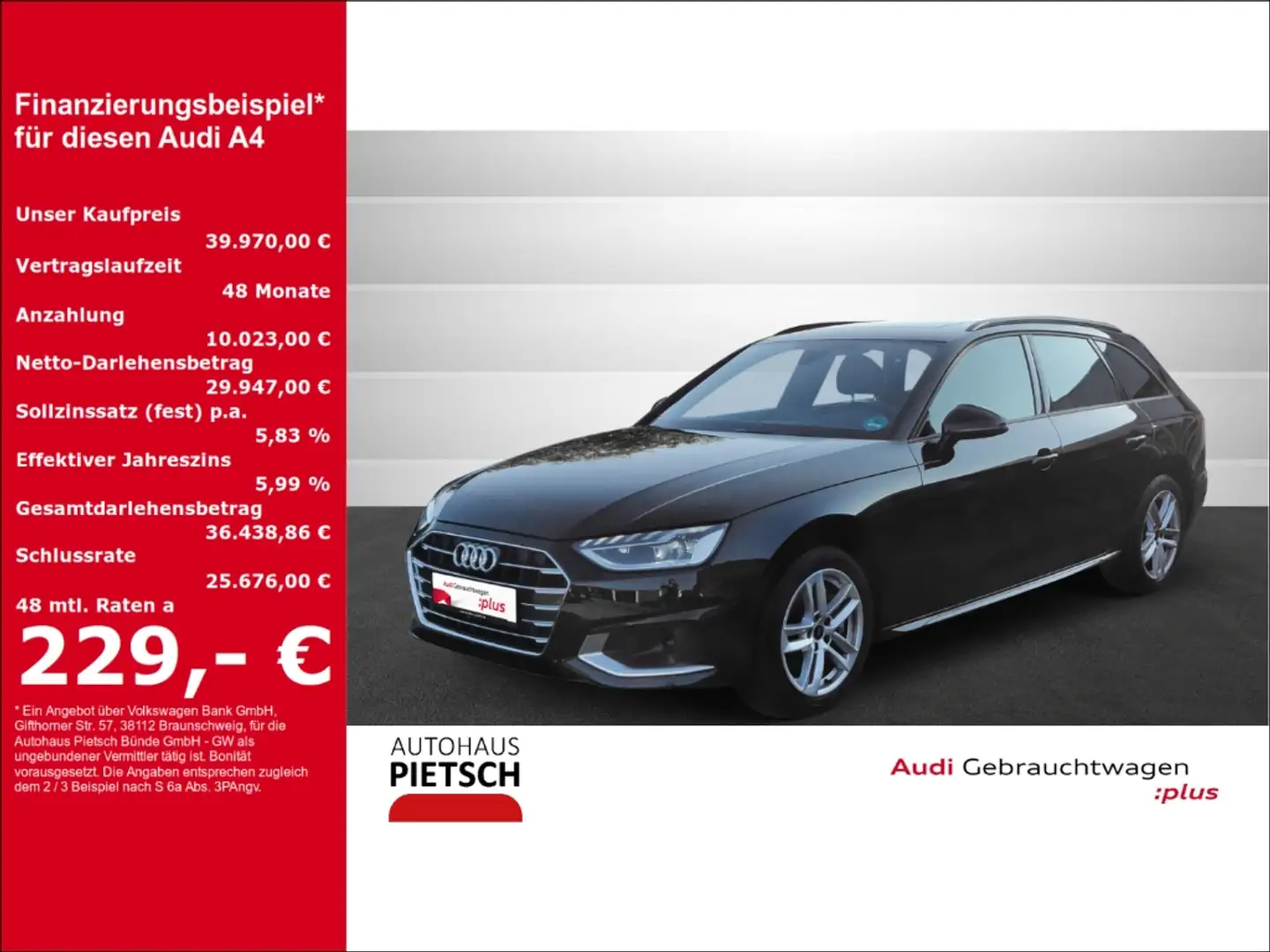 Audi A4 Avant 40 TDI advanced LED Pano Keyless Leder Schwarz - 1