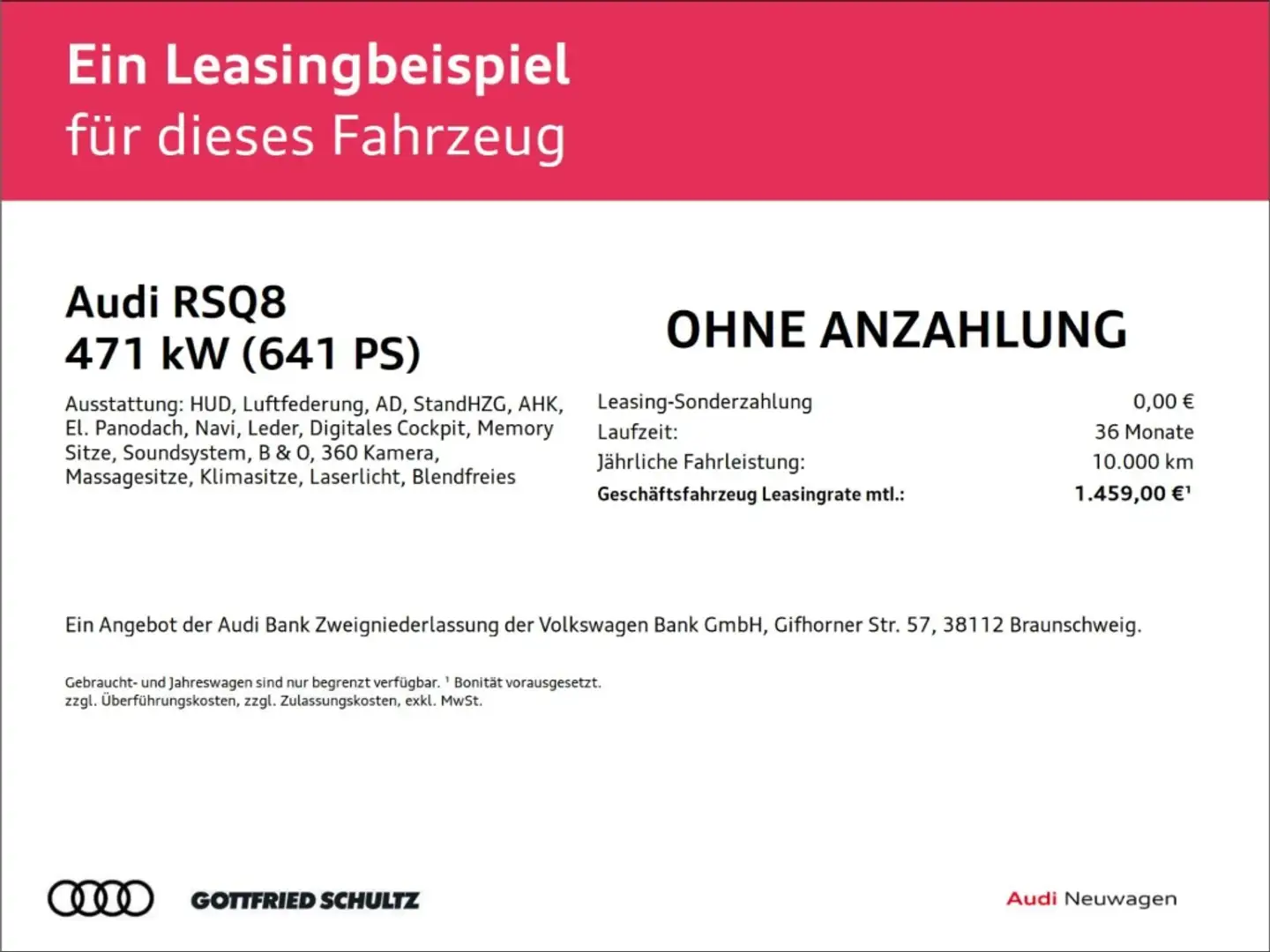 Audi RS Q8 performance 4.0 TFSI quattro305 km/h Luftfederung Schwarz - 2