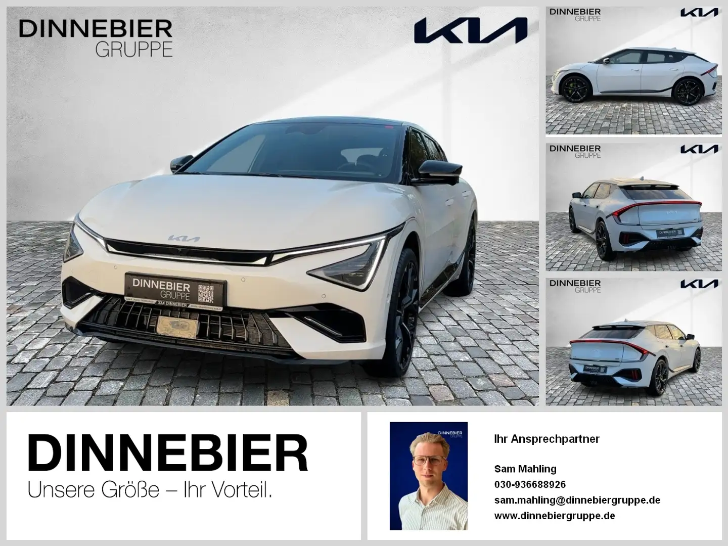 Kia EV6 GT PE AWD 84kWh +GLASDACH+LED+ 360-CAM ACC Blanc - 1