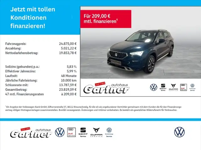 SEAT Ateca Xperience 1.5 TSI AHK REAR VIEW SHZG GRA KLIMA LE
