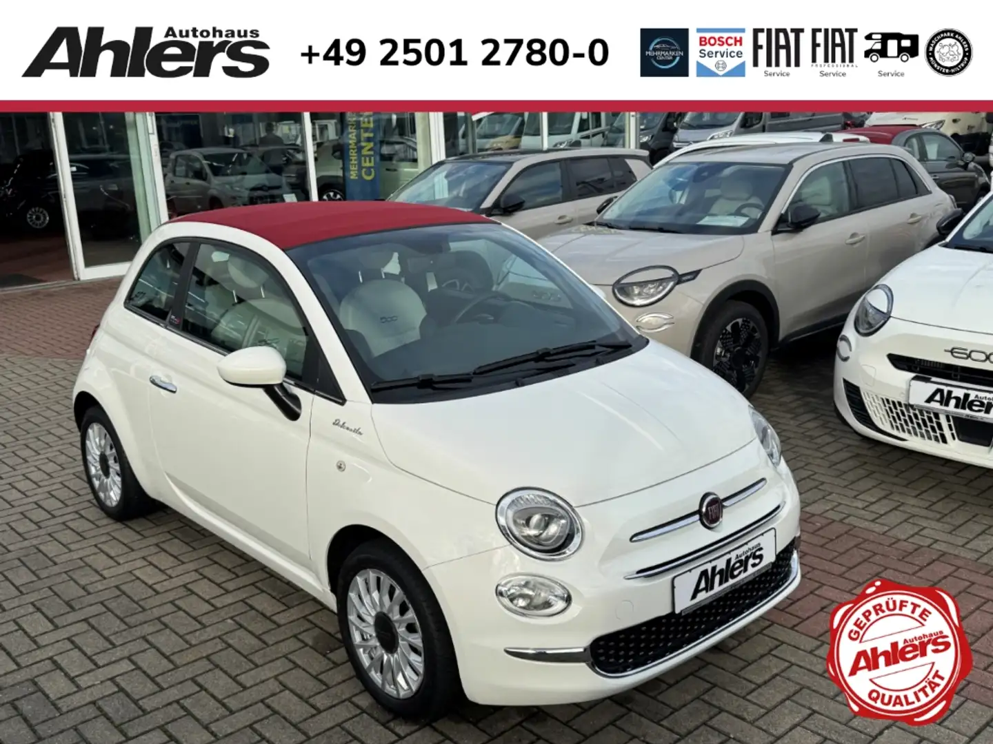 Fiat 500C DolceVita+NAVI+KLIMA+ALLWETTER+TEMPOMAT+CARPLAY+PD Weiß - 1