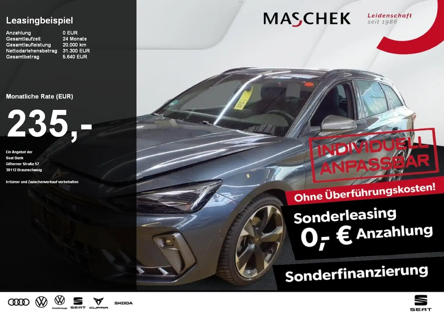 CUPRA Leon ST 1.5 eTSI DSG Navi ACC Sitzh Keyless Rear View Grau - 1