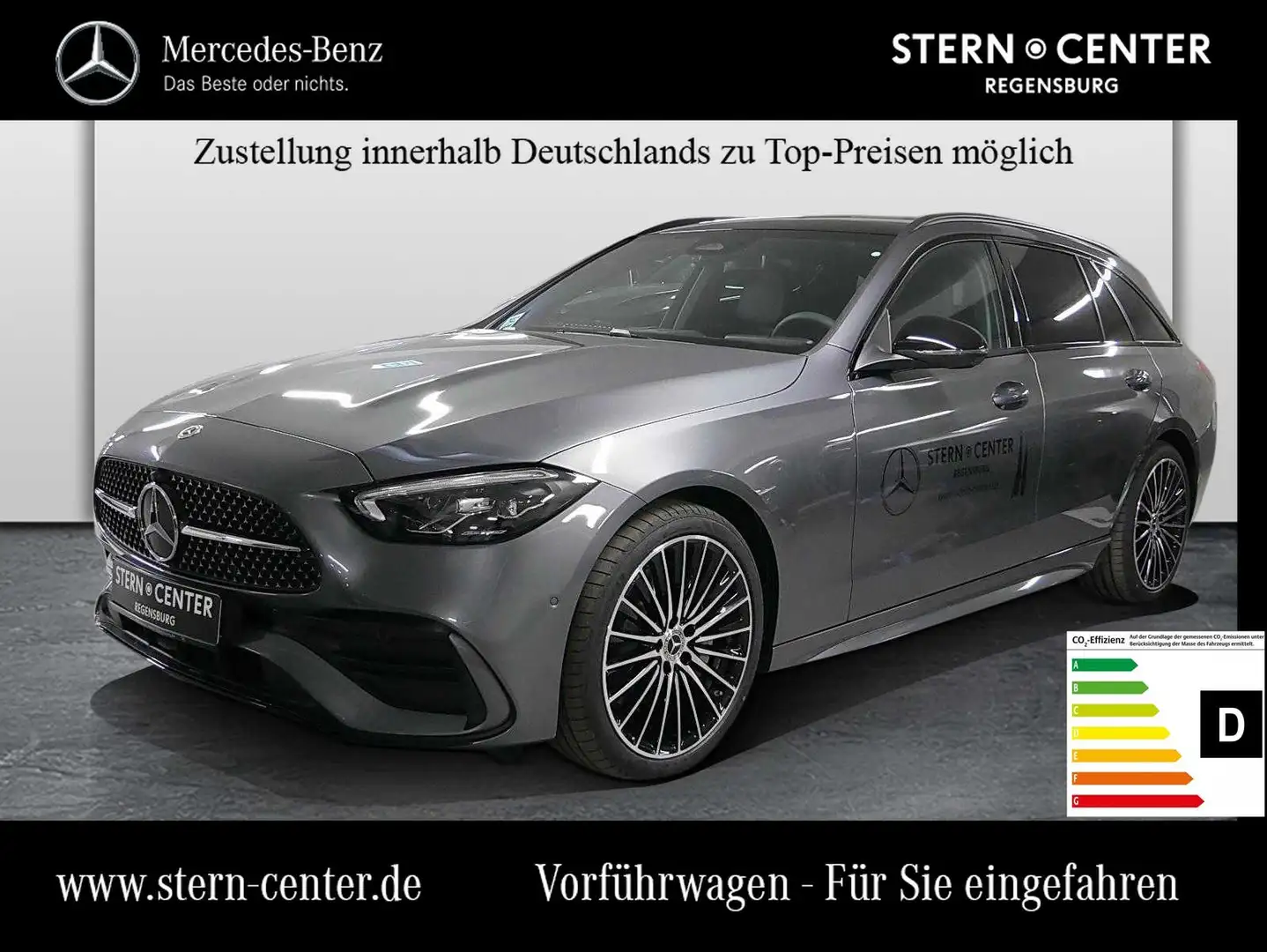 Mercedes-Benz C 220 d T+AMG+AHK+DIST+360°+MEMORY+PANO+NIGHT+++ Szary - 1