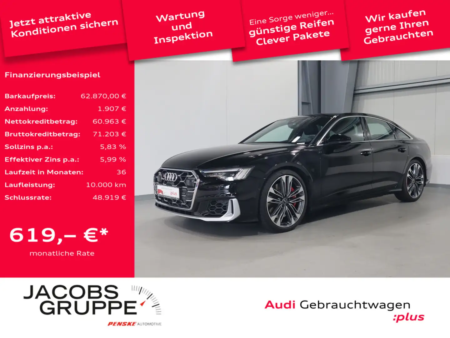 Audi S6 Limo 3.0 TDI quattro B&O*Pano*R-Kamera * Schwarz - 1