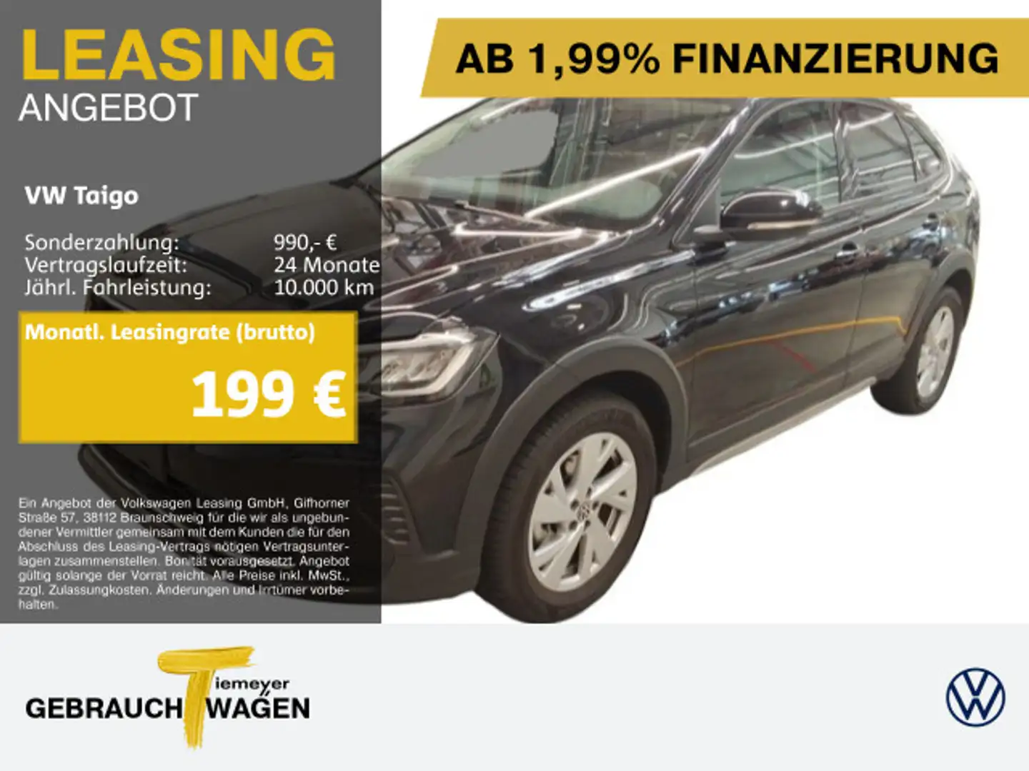 Volkswagen Taigo 1.0 TSI DSG LIFE KAMERA PRIVACY APP-CON SI Schwarz - 1