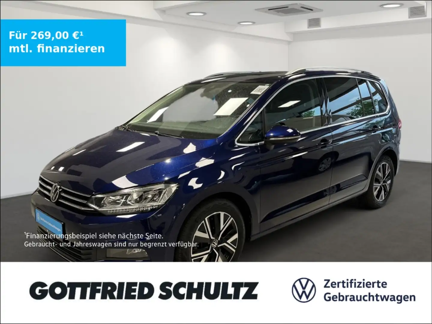 Volkswagen Touran 2.0 TDI DSG Highline ACC Standheizung AHK Rear Vie Blau - 1