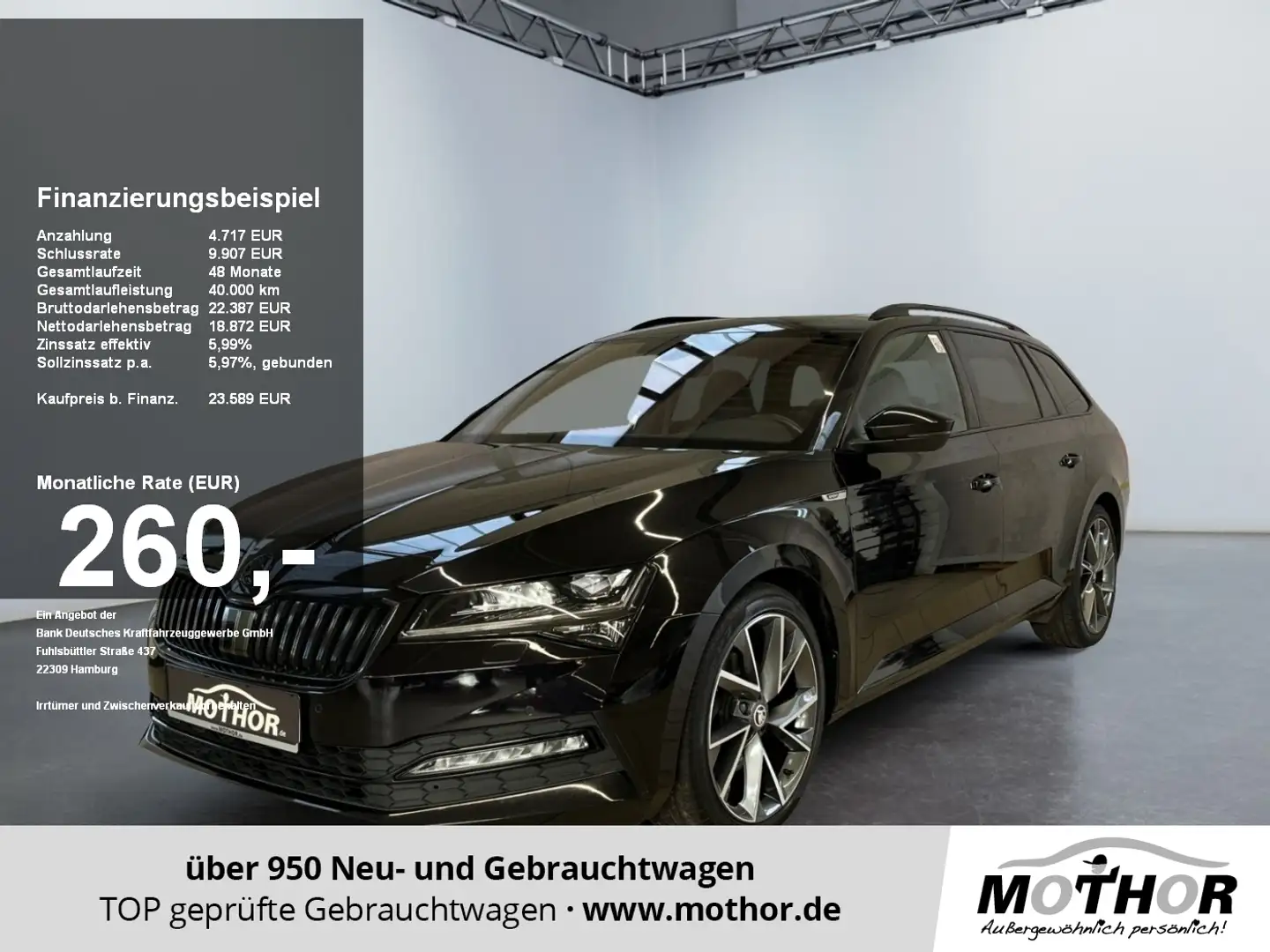 Skoda Superb Combi Sportline2.0 TDI DSG AHK Schwenkbar Zwart - 1
