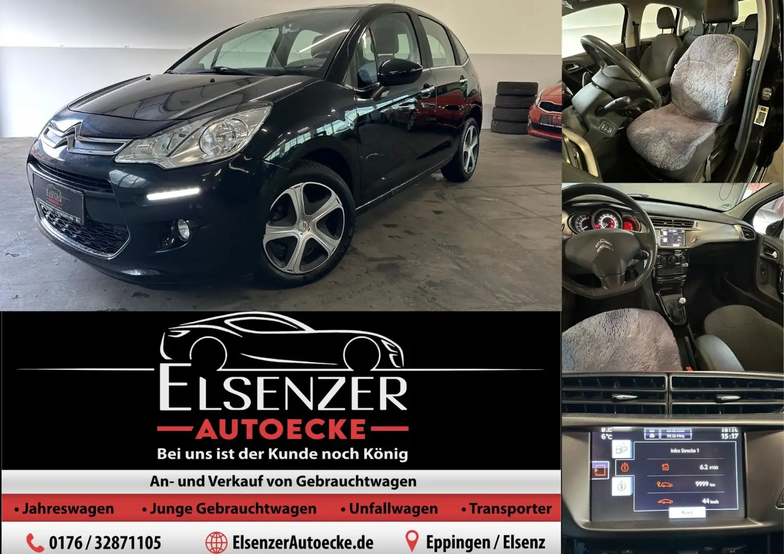 Citroen C3 Selection#PDC#Tempomat#Display#Zahnriemen Neu Noir - 1