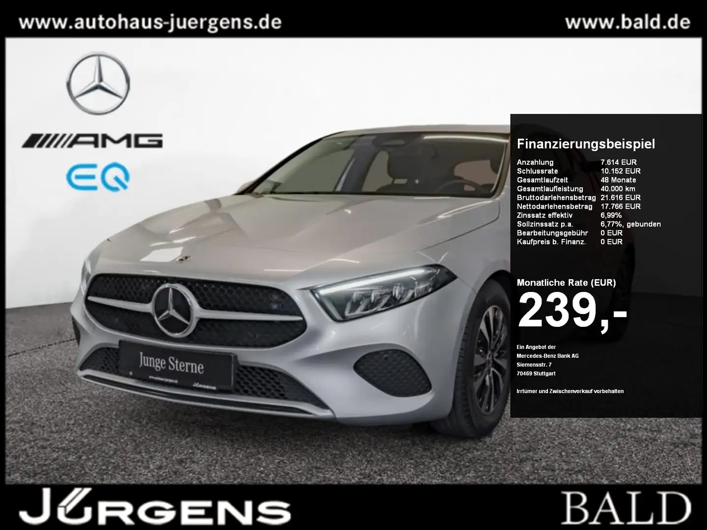 Mercedes-Benz A 180 Navi/MBUX/LED/Kamera/Park-Assist/SHZ/16' Silber - 1