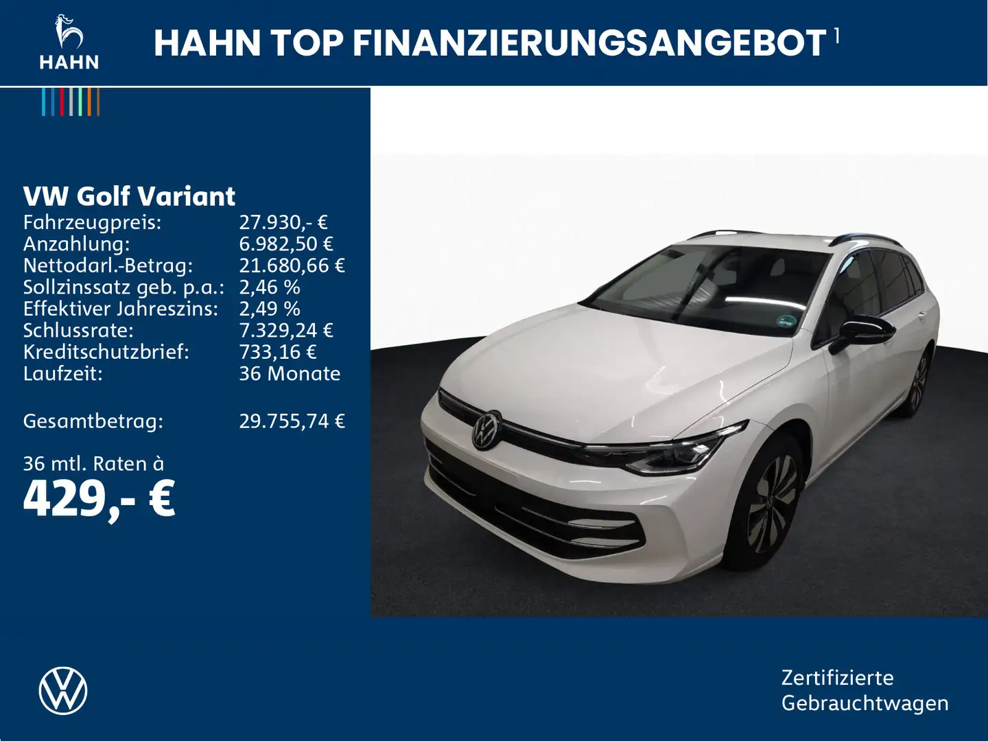 Volkswagen Golf Variant Golf VIII Variant 1.5TSI Goal LED AHK Navi CAM Weiß - 2