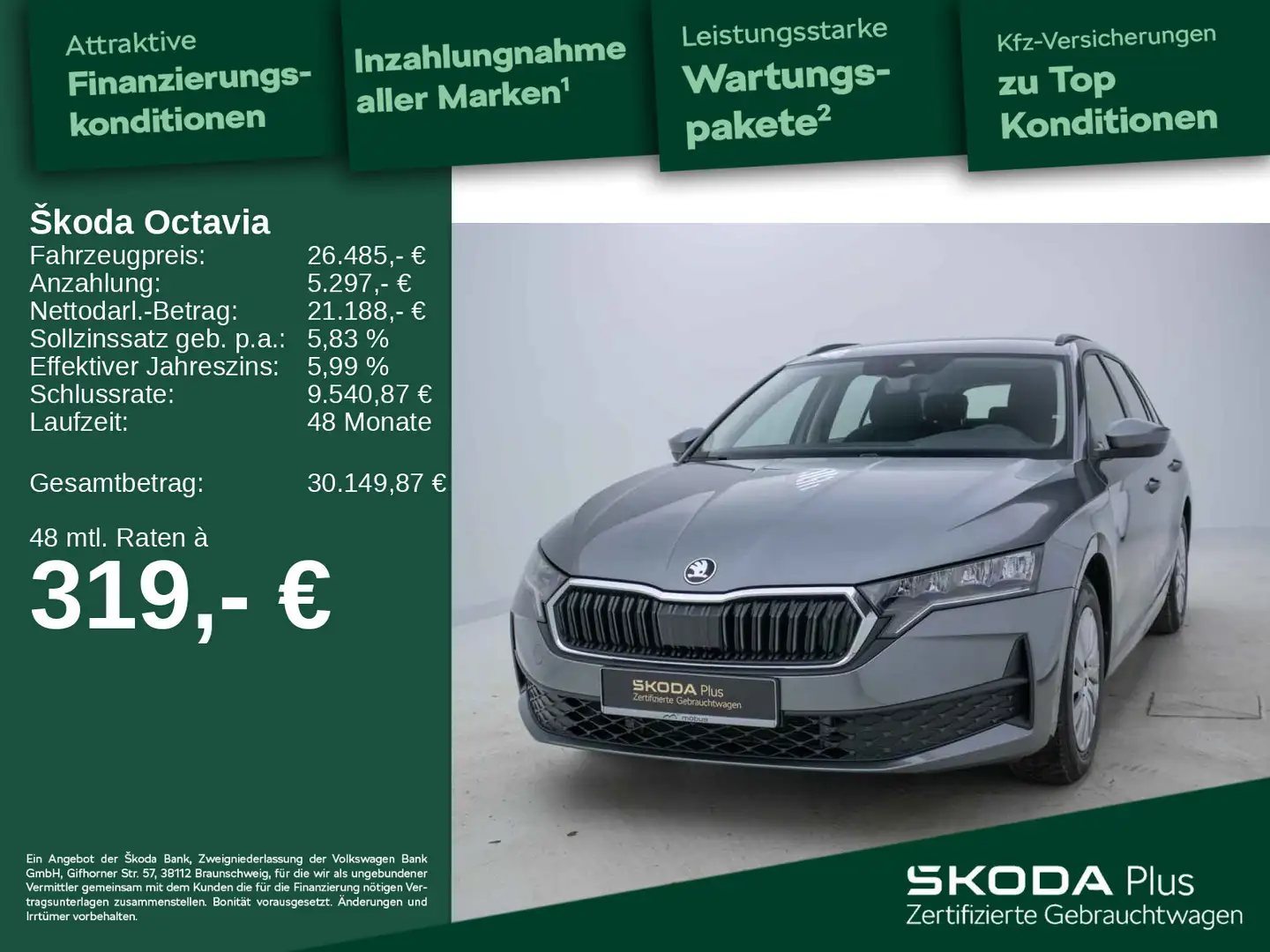 Skoda Octavia Combi 1.5 TSI DSG e-Tec Essence*GANZJ*LE Grau - 1