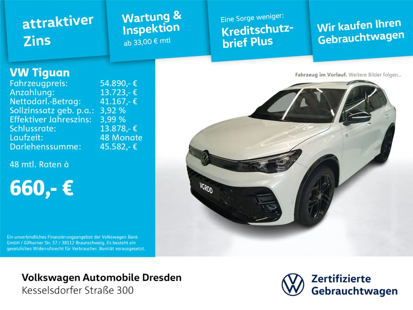 Volkswagen Tiguan R-Line 2.0 TDI Weiß - 1