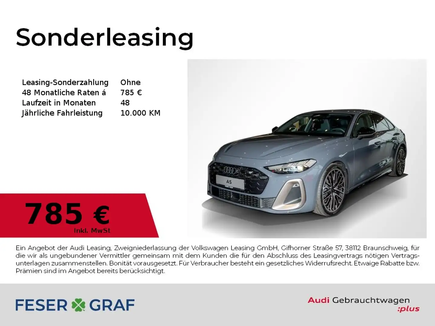 Audi A5 Limo 2x S line /Matrix/OLED/B&O Grau - 1