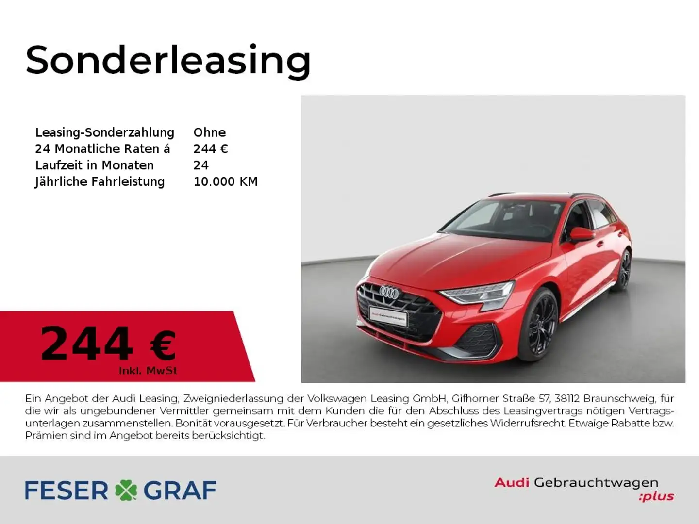 Audi A3 S line Rood - 1