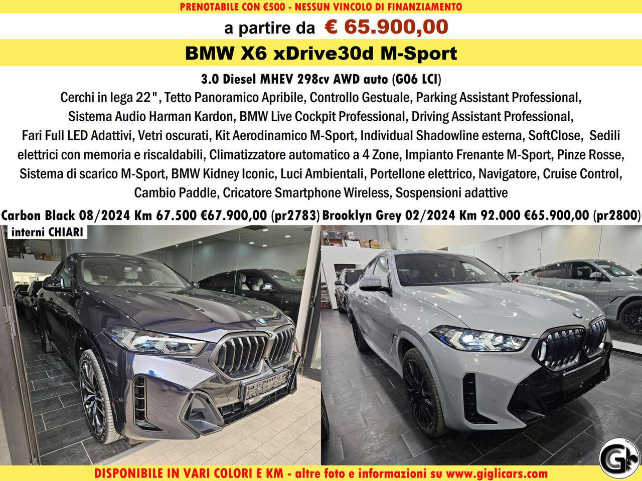 BMW X6 30d xDrive M-Sport PRO Tetto Navi 360° C22" MSport