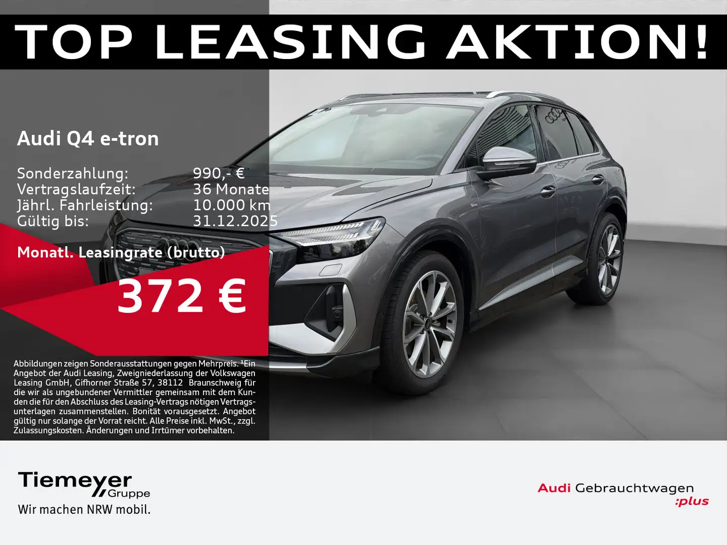 Audi Q4 e-tron 35 S LINE PANO LM20 MATRIX AHK WÄRMEPU Grau - 1