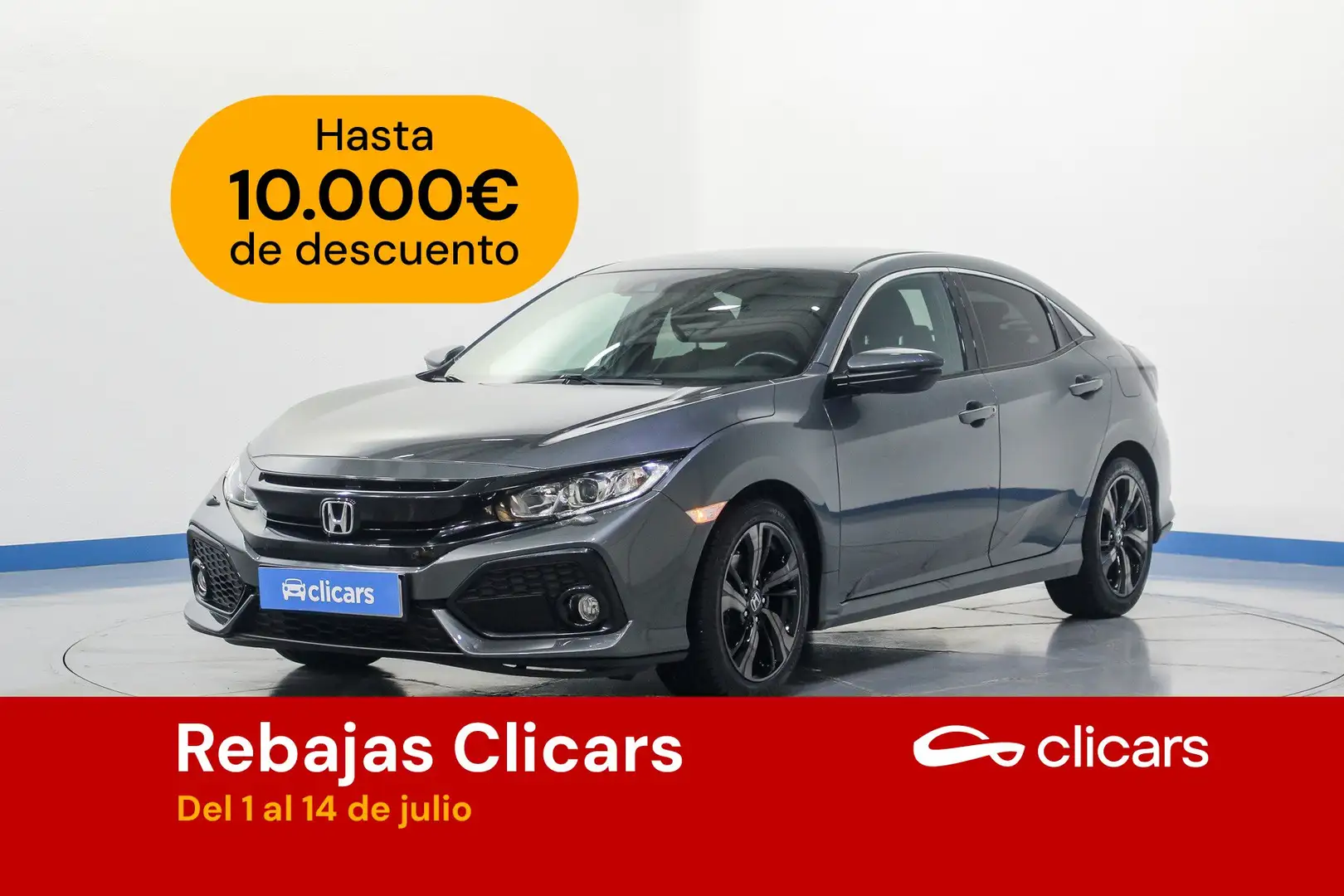 Honda Civic 1.0 VTEC Turbo Elegance Navi CVT Gris - 1