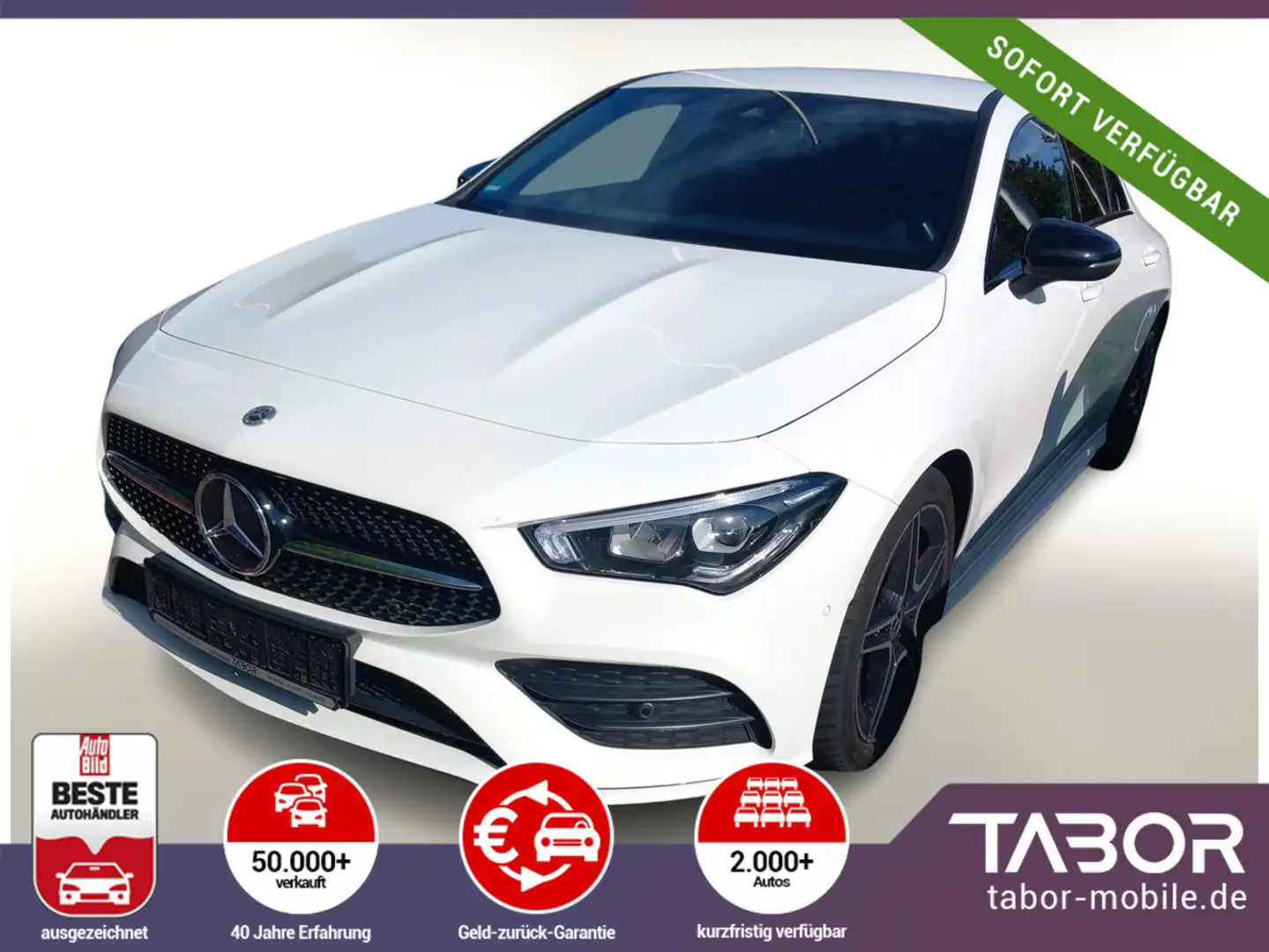 Mercedes-Benz CLA 200 200 DCT AMG Line LED Nav ParkP Night UrbanG Blanc - 1