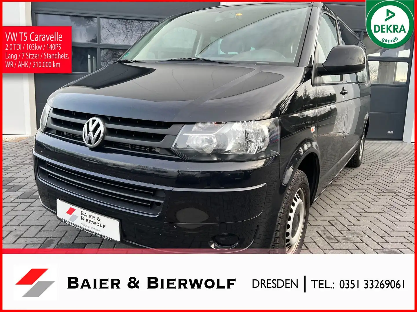 Volkswagen T6 Caravelle T5 Caravelle lang 7 Sitzer Standheizung Scheckh. Noir - 1