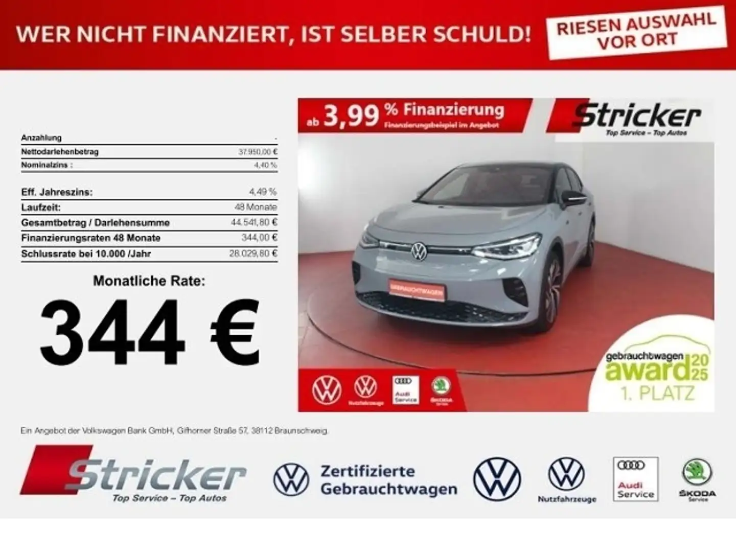 Volkswagen ID.5 GTX 344,-ohne Anzahlung AHK Pano Wärmepumpe Grau - 1