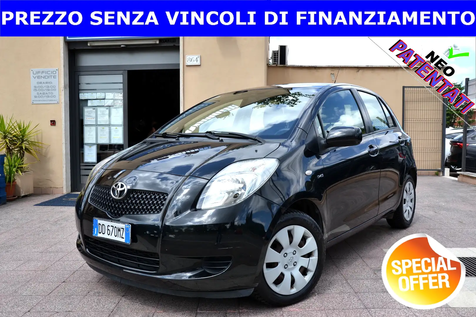 Toyota Yaris 1.4 D-4D 5PORTE SOL **UNIPRO'**OK NEOPATENATI** Nero - 1